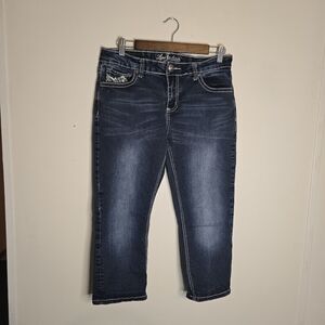 Love Indigo Dark Wash Capri Jeans Womens 12